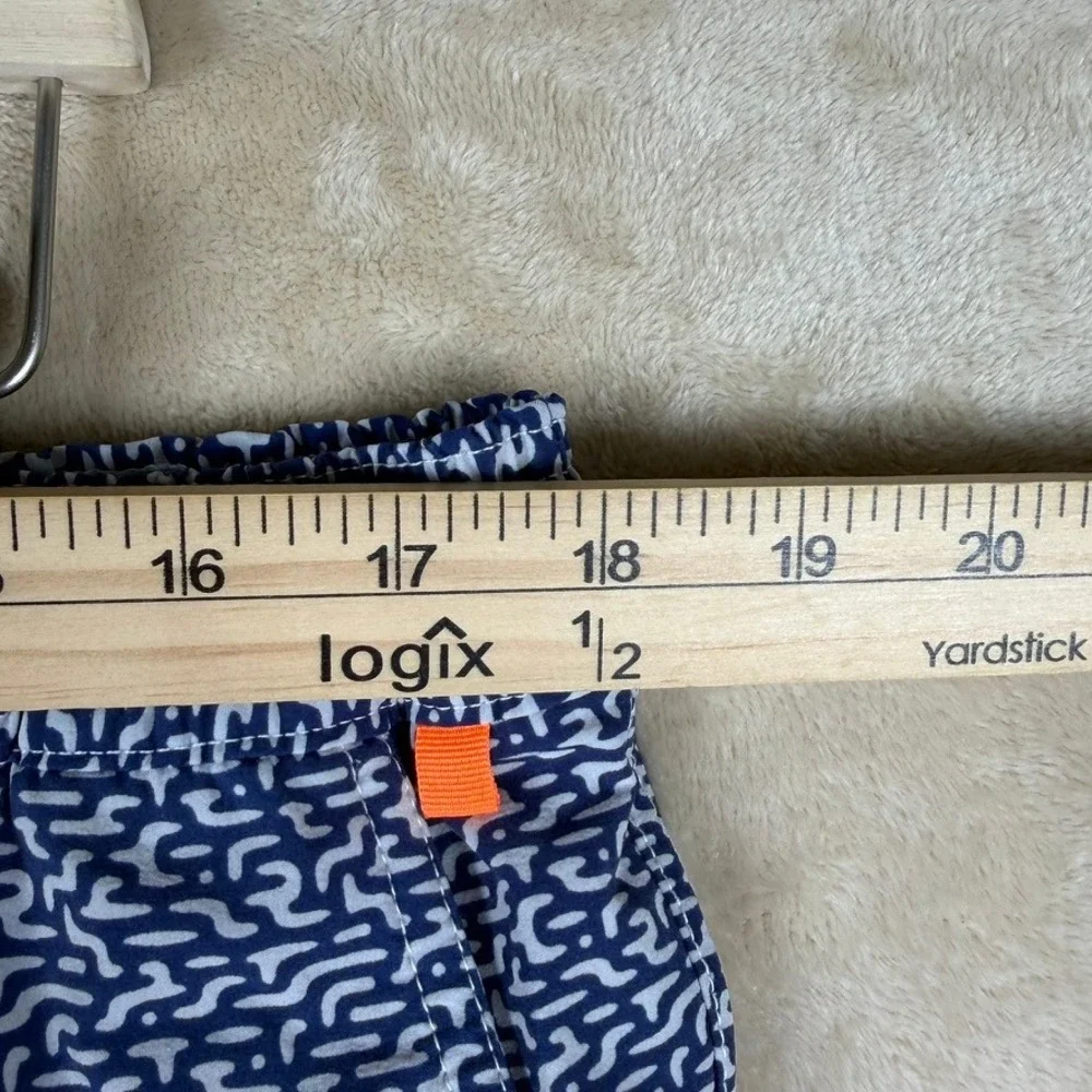 Psycho Bunny Mens Navy White Maze Print Swim Trunks B6W184D1NS Size L